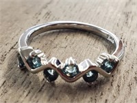 Aquamarine 6-Stone Faceted Fashion Ring