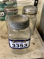 3 Glass Quart jars,