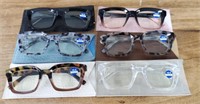 (6) Non Prescription Fashion Glasses w/Cases