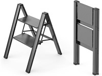 $56  WOA 2 Step Ladder  Anti-Slip  Aluminum  Black