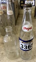 2 Pepsi-Cola Pop Bottles