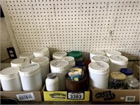 Containers of Bolts, Pens, Fittings, Valves, and