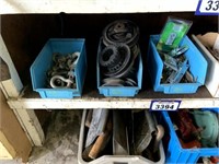 Shelf of locks, hinges, pullys, bolts and