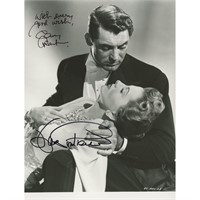 Cary Grant and Joan Fontaine signed photo. GFA Aut
