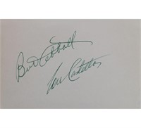 Bud Abbott and Lou Costello signed slip