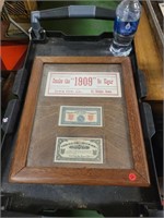 Framed Fort Dodge Cigar Ad & Certificates