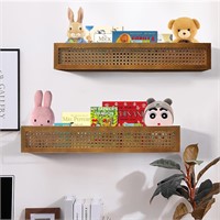 $40  24 Rattan Wall Shelf Set - Boho Nursery Decor