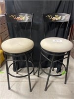 Pair of Metal Swivel Stools - seat comes to 30"