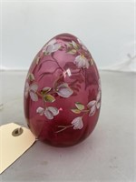 Fenton Painted Glass Egg