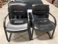 2 Office Chairs - Vinyl is split in seat SEE PICS