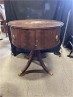 Vintage Drum Table w/ Claw Feet 28" diameter 28" T