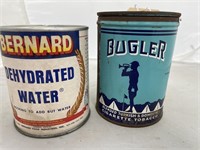 2 pcs-Can of Dehydrated Water & Tobacco Tin