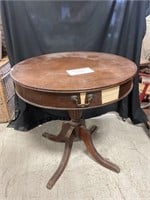 Vintage Clawfoot Drum Table 28" Diameter