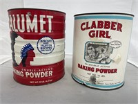 2 pcs-Clabber Girl Tin & Calumet Tin