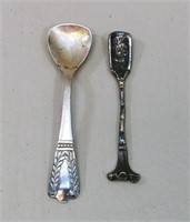 2 Silver Salt Spoons
