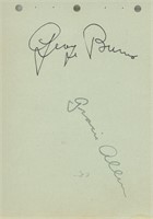 George Burns and Gracie Allen signature cut. GFA A
