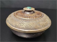 Middle Eastern Brass Lidded Round Box