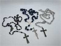 3 Beaded Rosaries, 23, 22, 20 inches each