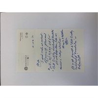 Bill Dudley signed letter