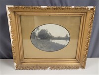 Antique Gold Gilt Plaster Frame, Lake Side Photo