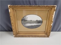 Antique Gold Gilt Plaster Frame , Lake Side Photo