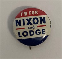 Nixon-Lodge  vintage campaign pin