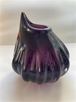 European Retro Glass Purple Vase or Sculpture