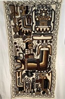 Vtg Peruvian Aztec Fabric Hand Embroidered