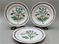 3 Floral Studio Pottery Plates