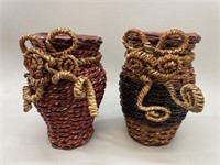 Rope wrapped Terracotta Vases