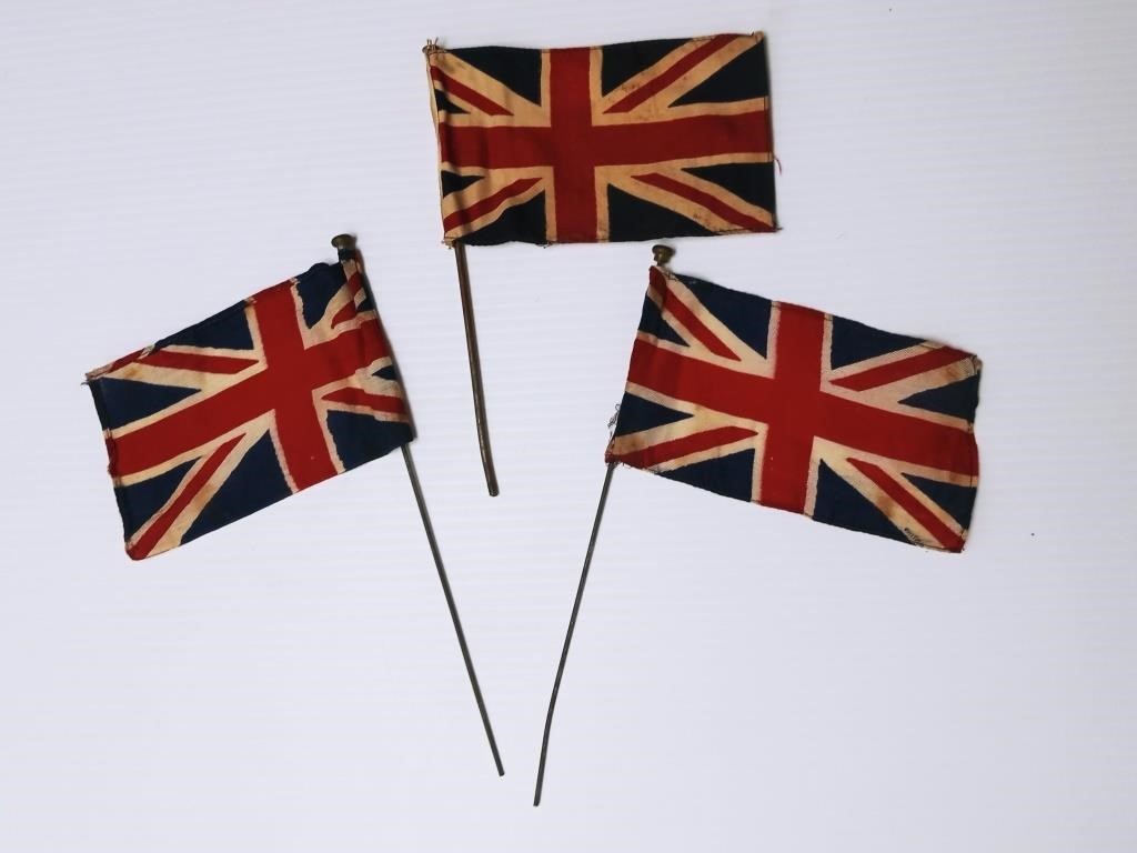 1940s-50s Linen Union Jack Parade & Table Flags