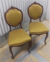2 Antique Baroque Style Uphostered Chairs