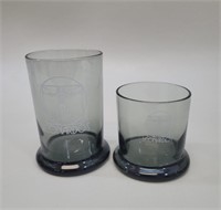 2  Leonardo's Smoke Tainted Glass Vases