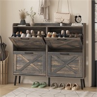 $200  Maupvit Shoe Cabinet  4 Drawers  Rustic Oak