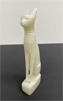 Egyptian cat made from soap stone / white jade?
