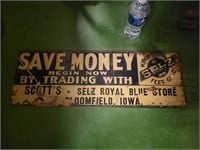 Metal Sign Selz Royal Blue Store Bloomfield IA