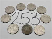 9 Bicentennial Eisenhower Dollars