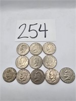 11 Eisenhower Dollars 1971, 1972, 1974