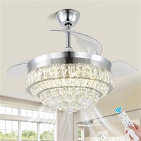 $160  CXGLEAMING 42 Crystal Fan 9012-Chrome