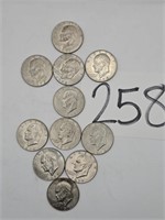 11 Eisenhower Dollars 1971, 72, 73, 74, 77, 78