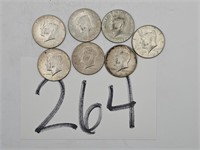 Kennedy Half Dollars 1964, 65, 66, (2)67, 68, 69