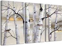 Tree & Bird Wall Art  3 Piece Canvas  30x40