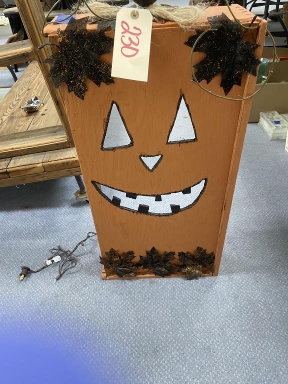 Wooden Lighted Halloween Display Drawer