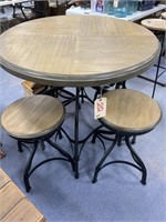5 pcs-Round Table w/4 Adjustable Height