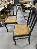 2-Dining Chairs w/Rattan Seats-Seats are loose