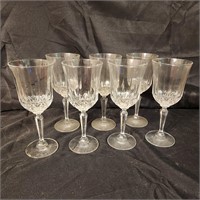 7 CRYSTAL WINE GLASSES