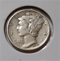 SILVER MERCURY DIME-1943-P