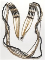 MULTI STRAND BEADS & CHAINS NECKLACE