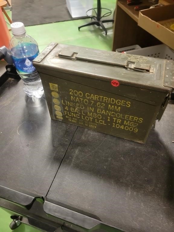 Vintage Empty Metal Empty Ammo Box