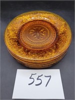 Tiara Amber Glass Plates-5